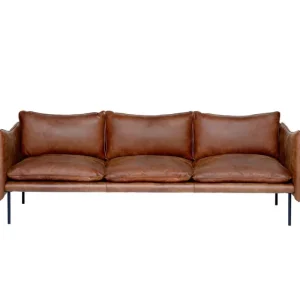 Fogia Sofas Und Liegen-Tiki 3-Sitzer-Sofa, schwarzer Stahl - Rangers-Vintageleder