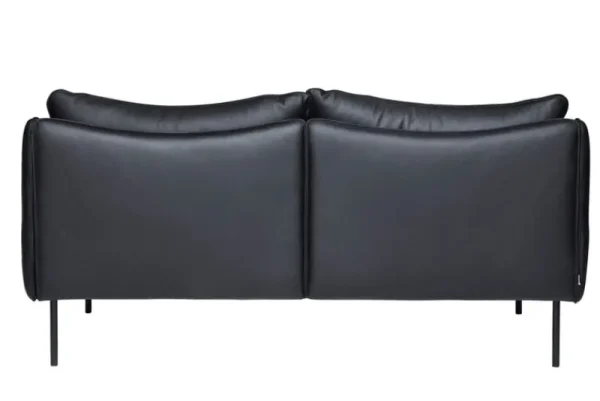 Fogia Sofas Und Liegen-Tiki 2-Sitzer-Sofa, schwarzer Stahl - schwarzes Elmosoft-Leder