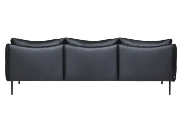 Fogia Sofas Und Liegen-Tiki 3-Sitzer-Sofa, schwarzer Stahl - schwarzes Elmosoft-Leder