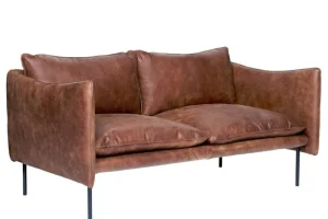 Fogia Sofas Und Liegen-Tiki 2-Sitzer-Sofa, schwarzer Stahl - Rangers-Vintageleder