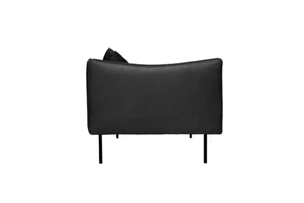 Fogia Sofas Und Liegen-Tiki 3-Sitzer-Sofa, schwarzer Stahl - schwarzes Elmosoft-Leder
