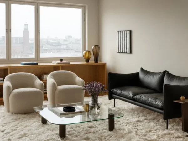 Fogia Sofas Und Liegen-Tiki 2-Sitzer-Sofa, schwarzer Stahl - schwarzes Elmosoft-Leder