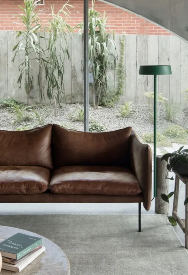 Fogia Sofas Und Liegen-Tiki 3-Sitzer-Sofa, schwarzer Stahl - Rangers-Vintageleder