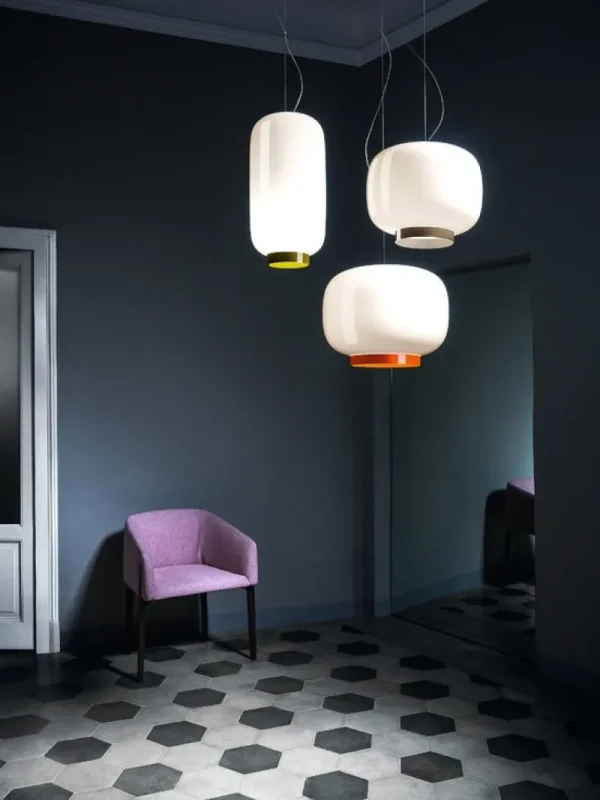 Flos Deckenleuchten-Foscarini Chouchin Reverse 1 Pendelleuchte, Weiß – Orange