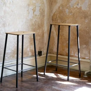 Fredericia Sitzgelegenheiten-Frama Hocker Adam, 76 cm, Eiche – mattschwarz