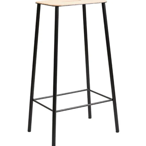 Hem Sitzgelegenheiten-Frama Hocker Adam, 76 cm, Naturleder – mattschwarz
