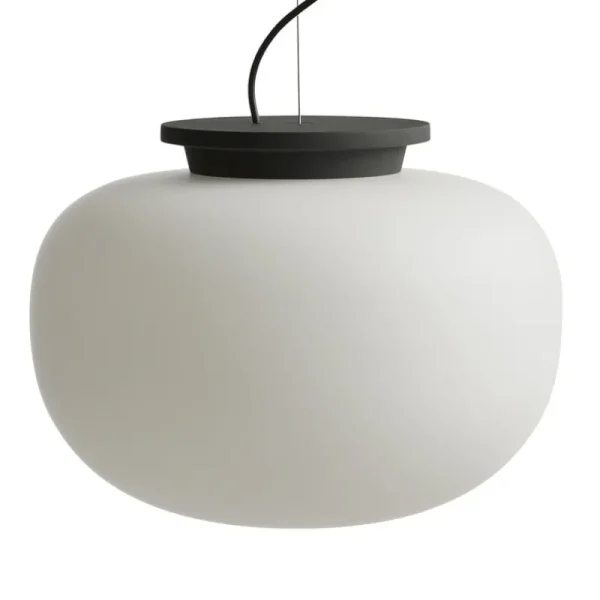 Frandsen Deckenleuchten-Supernate Pendelleuchte, 38 cm, opalweiß - schwarz