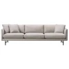 ferm LIVING Sofas Und Liegen-Fredericia Calmo 80 Sofa, 3-Sitzer, Sunniva 242 – schwarzer Stahl
