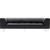 HAY Sofas Und Liegen-Fredericia Delphi 3-Sitzer-Sofa, gebürstetes Aluminium - schwarzes Leder Ma