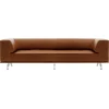Fredericia Sofas Und Liegen-Delphi 3-Sitzer-Sofa, gebürstetes Aluminium - cognacbraunes Lede