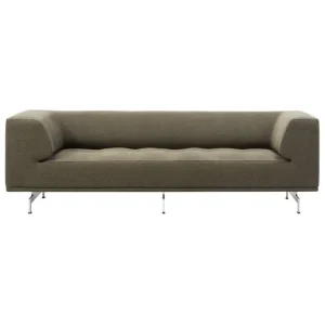 Fredericia Sofas Und Liegen-Delphi 2-Sitzer-Sofa, gebürstetes Aluminium - Olivgrün Clay 14