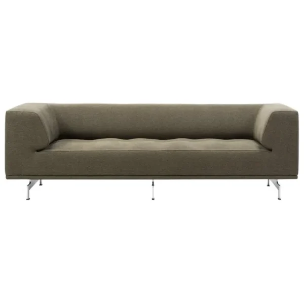Fredericia Sofas Und Liegen-Delphi 2-Sitzer-Sofa, gebürstetes Aluminium - Olivgrün Clay 14