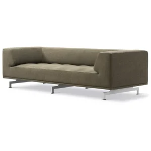 Fredericia Sofas Und Liegen-Delphi 2-Sitzer-Sofa, gebürstetes Aluminium - Olivgrün Clay 14