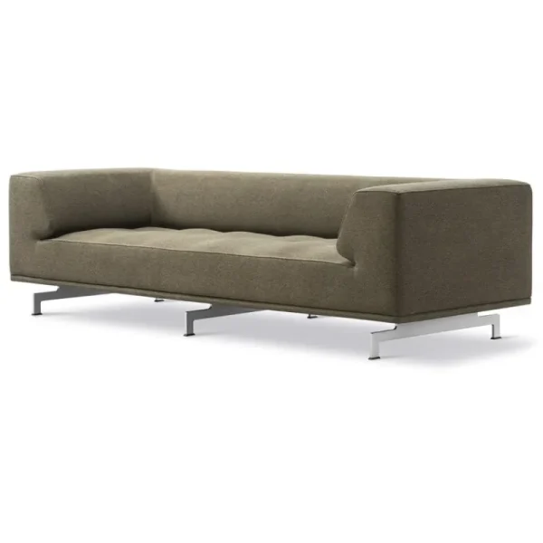 Fredericia Sofas Und Liegen-Delphi 2-Sitzer-Sofa, gebürstetes Aluminium - Olivgrün Clay 14