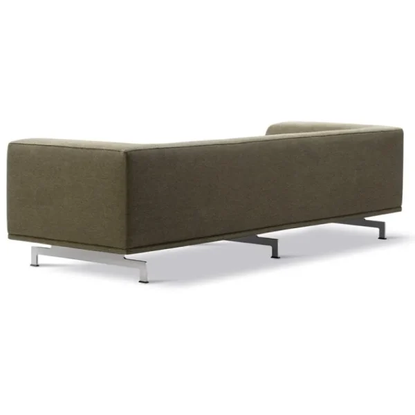 Fredericia Sofas Und Liegen-Delphi 2-Sitzer-Sofa, gebürstetes Aluminium - Olivgrün Clay 14