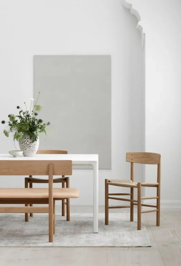 Vitra Sitzgelegenheiten-Fredericia J39 Mogensen Stuhl, schwarz lackierte Eiche - Papierkordel