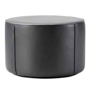 FDB Mu00f8bler Sitzgelegenheiten-Fredericia Mono Pouf, 55 cm, schwarzes Leder