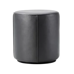 FDB Mu00f8bler Sitzgelegenheiten-Fredericia Mono Pouf, 39 cm, schwarzes Leder