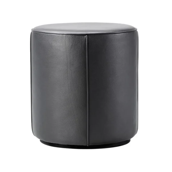 FDB Mu00f8bler Sitzgelegenheiten-Fredericia Mono Pouf, 39 cm, schwarzes Leder