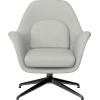 Audo Copenhagen Sitzgelegenheiten-Fredericia Swoon Lounge Petit Sessel, Drehfuß, Sunniva 2 717 – schwarz