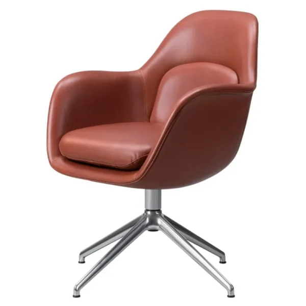 Vitra Sitzgelegenheiten-Fredericia Swoon Stuhl, drehbarer Fuß, Chrom – Omni 293