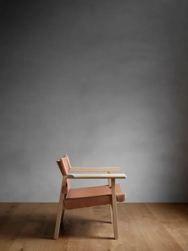Vitra Sitzgelegenheiten-Fredericia The Spanish Chair, cognacfarbenes Leder - Eiche geseift