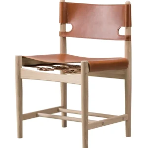 Woud Sitzgelegenheiten-Fredericia The Spanish Dining Chair, cognacfarbenes Leder