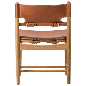Muuto Sitzgelegenheiten-Fredericia The Spanish Dining Chair, cognacfarbenes Leder – Eiche geölt