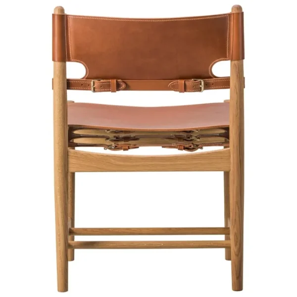 Muuto Sitzgelegenheiten-Fredericia The Spanish Dining Chair, cognacfarbenes Leder – Eiche geölt