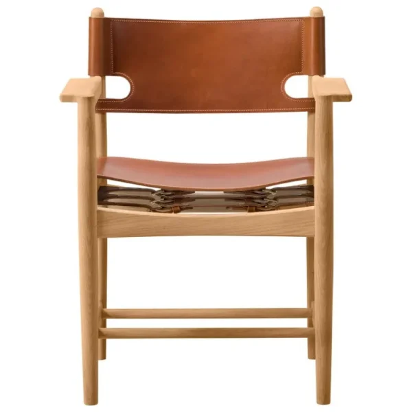 Carl Hansen & Su00f8n Sitzgelegenheiten-Fredericia The Spanish Dining Chair mit Armlehnen, cognacfarbenes Leder