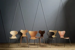 Vitra Sitzgelegenheiten-Fritz Hansen Ant Stuhl 3101, Esche klar lackiert - Chrom