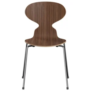 Form & Refine Sitzgelegenheiten-Fritz Hansen Ant Stuhl 3101, Nussbaum klar lackiert - Chrom