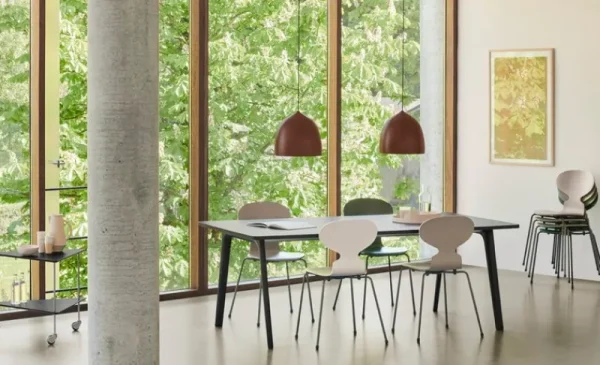 Fritz Hansen Sitzgelegenheiten-Ant Stuhl 3101, weiß lackierte Esche - Chrom