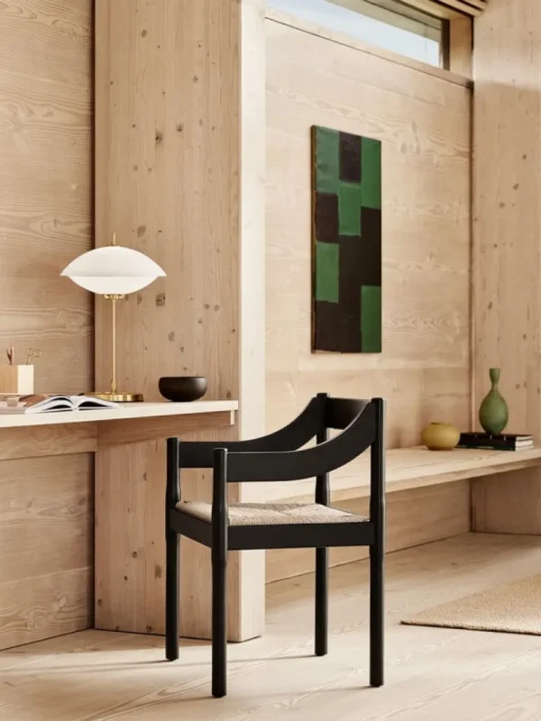 Fritz Hansen Sitzgelegenheiten-Carimate Stuhl, Esche schwarz - Papierkordel natur