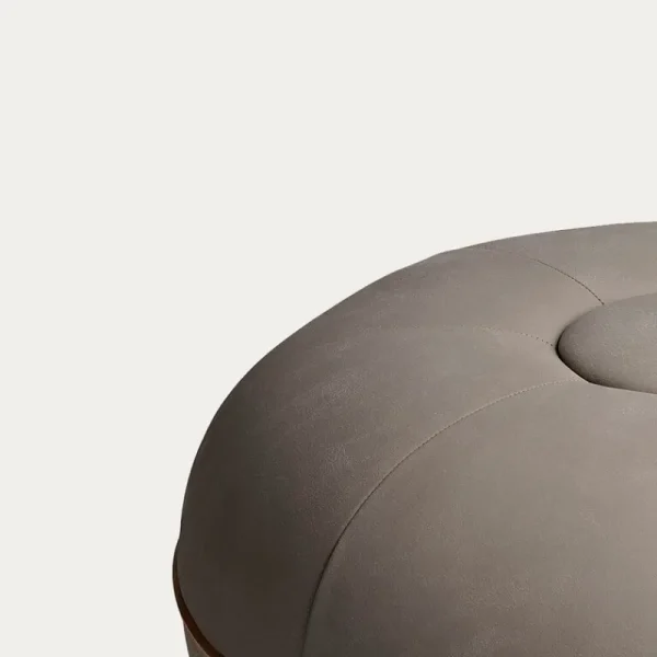 Viccarbe Sitzgelegenheiten-Fritz Hansen CM Pouf, Klein, hellgraues Leder