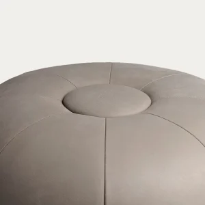 Viccarbe Sitzgelegenheiten-Fritz Hansen CM Pouf, Klein, hellgraues Leder