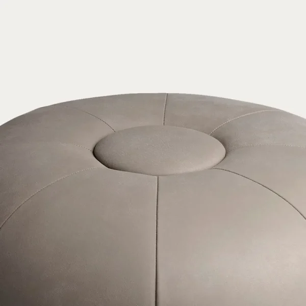 Viccarbe Sitzgelegenheiten-Fritz Hansen CM Pouf, Klein, hellgraues Leder