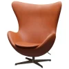 Woodnotes Sitzgelegenheiten-Fritz Hansen Egg Loungesessel, Braun-Bronze - Grace-Leder, Walnuss