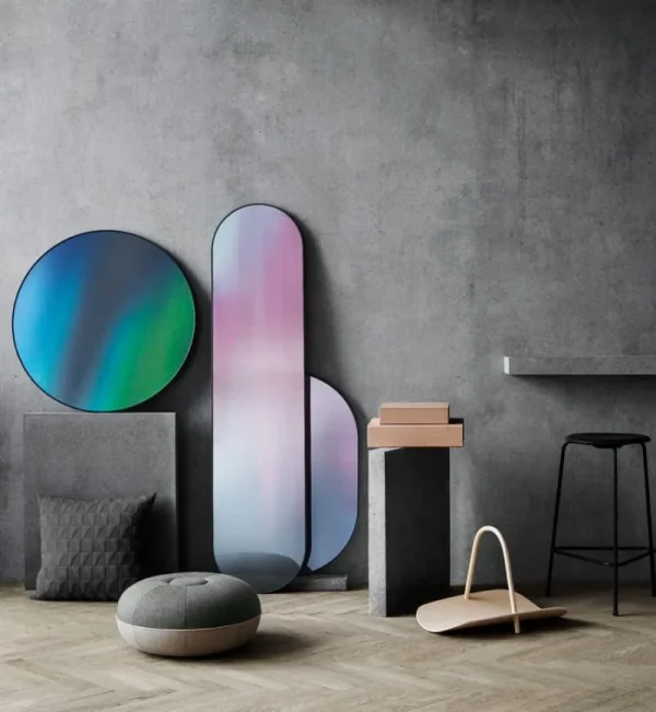 Woodnotes Sitzgelegenheiten-Fritz Hansen Hoher Dot Hocker, schwarzes Leder – schwarz