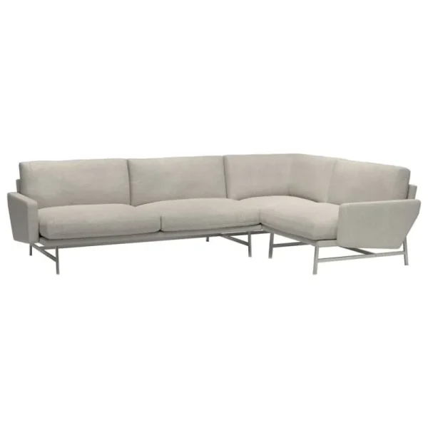 Fritz Hansen Sofas Und Liegen-PL114 Lissoni Ecksofa, rechts, Stahl matt poliert -Clay 0012