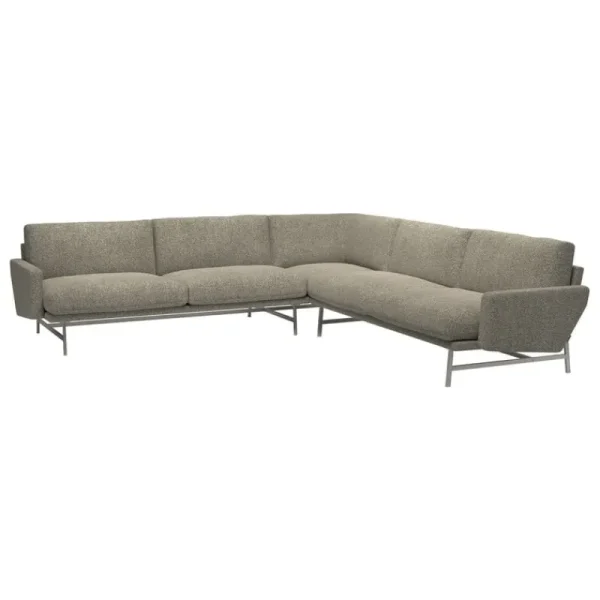 Fredericia Sofas Und Liegen-Fritz Hansen PL115 Lissoni Ecksofa, matt polierter Stahl - Moss 015