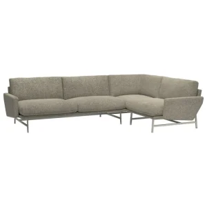 Fritz Hansen Sofas Und Liegen-PL114 Lissoni Ecksofa, rechts, Stahl matt poliert - Moss 015