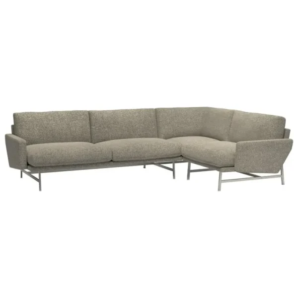 Fritz Hansen Sofas Und Liegen-PL114 Lissoni Ecksofa, rechts, Stahl matt poliert - Moss 015