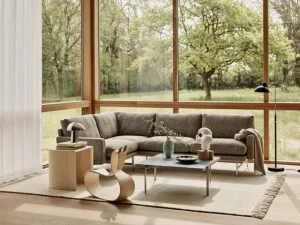 Fritz Hansen Sofas Und Liegen-PL114 Lissoni Ecksofa, rechts, Stahl matt poliert - Moss 015
