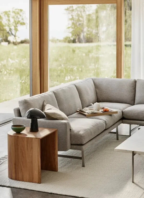 Fritz Hansen Sofas Und Liegen-PL115 Lissoni Ecksofa, matt polierter Stahl - Clay 0012