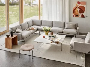 Fritz Hansen Sofas Und Liegen-PL115 Lissoni Ecksofa, matt polierter Stahl - Clay 0012