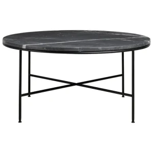 ferm LIVING Tische-Fritz Hansen Planner MC300 Couchtisch, rund, Schwarz - Marmor Charcoal