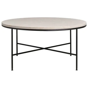 &Tradition Tische-Fritz Hansen Planner MC300 Couchtisch, rund, Schwarz - Marmor Cream