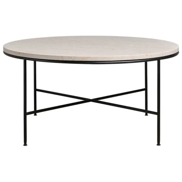 &Tradition Tische-Fritz Hansen Planner MC300 Couchtisch, rund, Schwarz - Marmor Cream