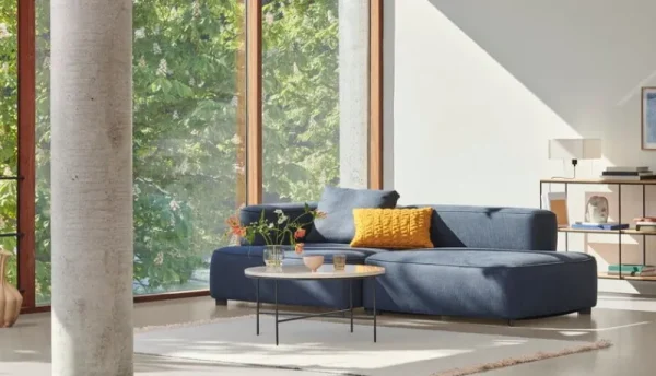 &Tradition Tische-Fritz Hansen Planner MC300 Couchtisch, rund, Schwarz - Marmor Cream